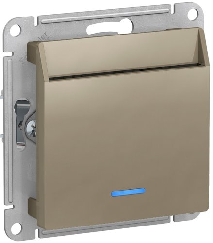 Выключатель карточный с подсветкой без рамки Systeme Electric AtlasDesign 1-кл. шампань картинка